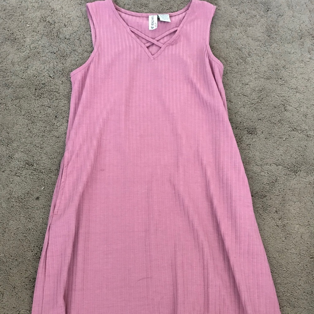 Deep Pink Ribbed Mini Dress - Picture 3 of 5